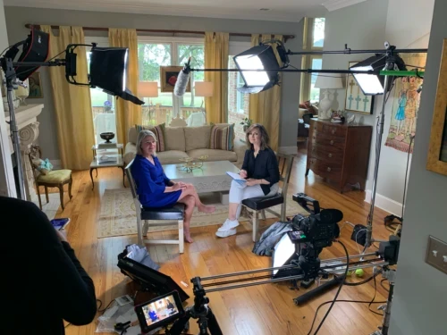 Keith Bradshaw interview lighting setup — 60 Minutes Australia production